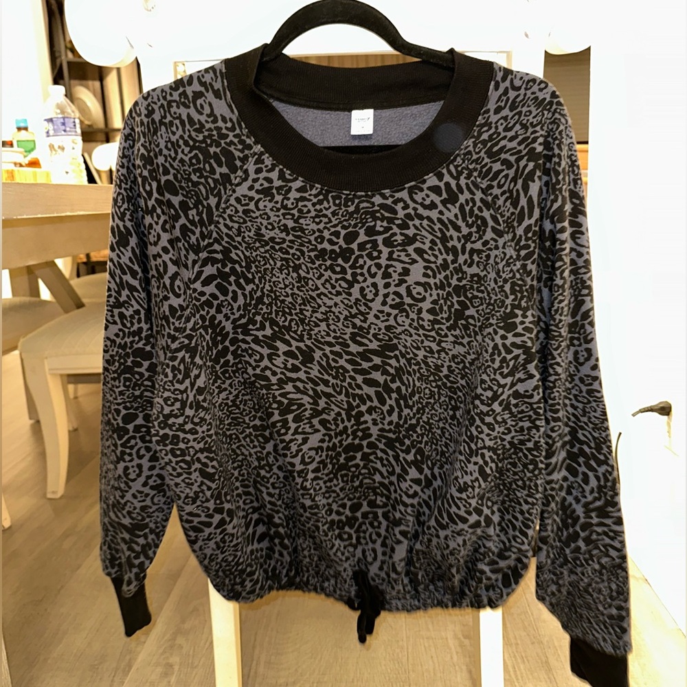 Old Navy Black Leopard Print Sweatshirt